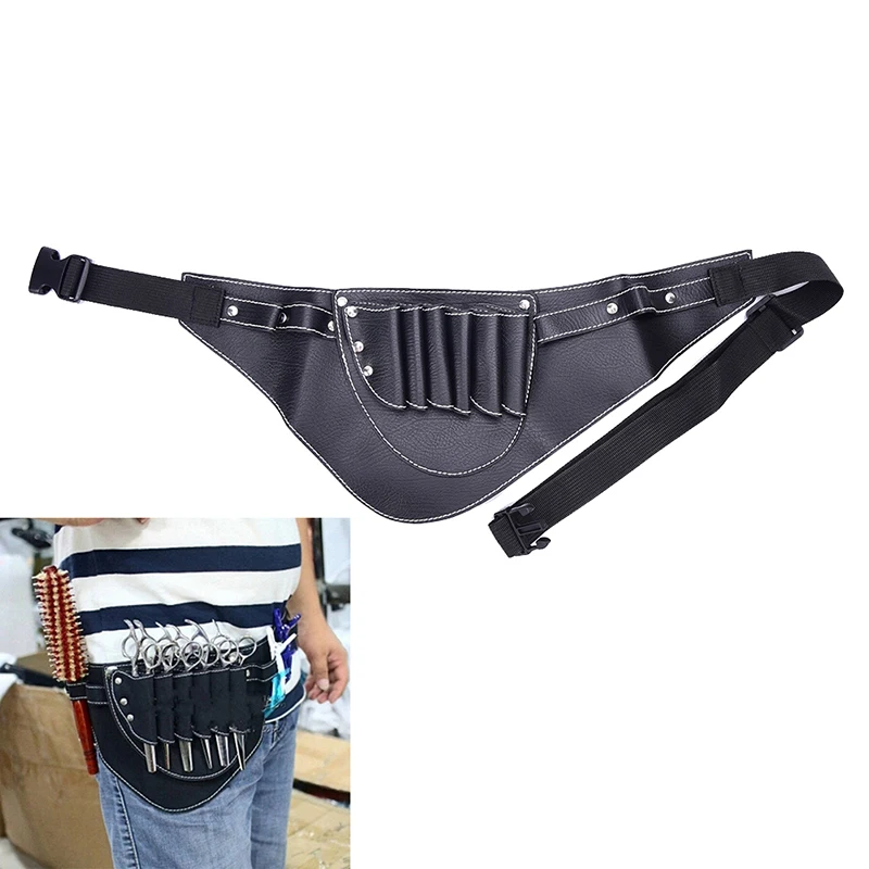 

Black PU Leather Rivet Hair Scissor Bag Clips Bag Hairdressing Barber Scissor Holster