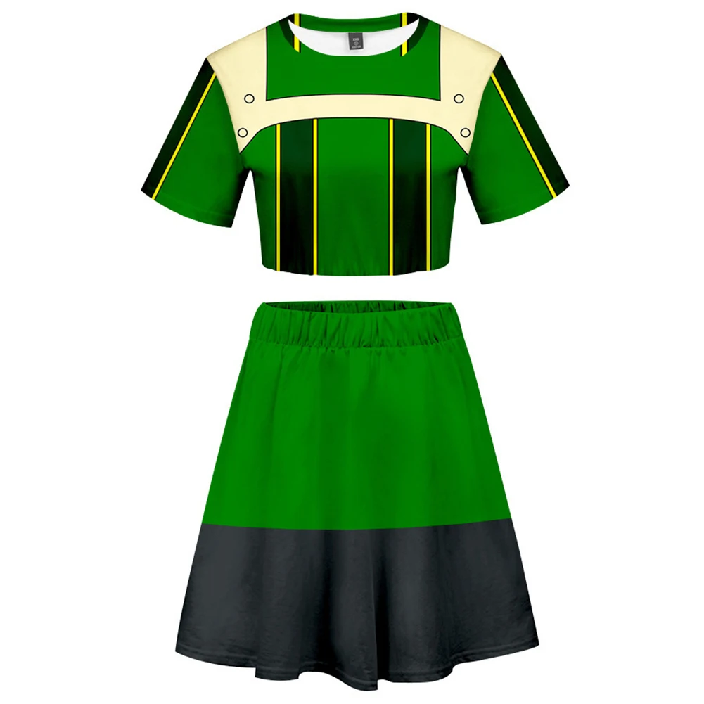 

My Hero Academia Asui Tsuyu Adult 3D Print T-shirt Tee Tank Top Skirt Set