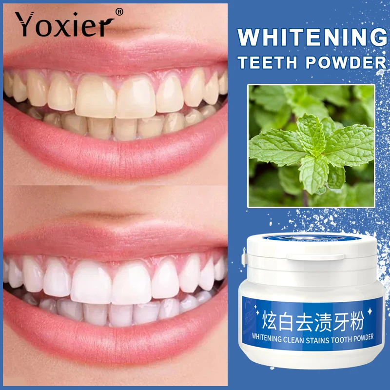 

Yoxier Teeth Whitening Powder Mint fresh breath Tooth Care Natural Pearl Dental Cleaning Oral Hygiene Toothbrush Tools Toothpast