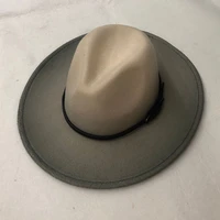 fedoras hat unisex wide brim gradient color designed luxury vintage artificial jazz cap black derby panama church men winter hat