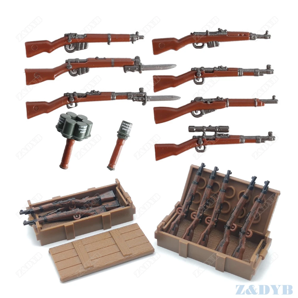 Зерно 98K винтовка Мосин-нагант G43 оружейные коробки солдат WW2 военный пистолет