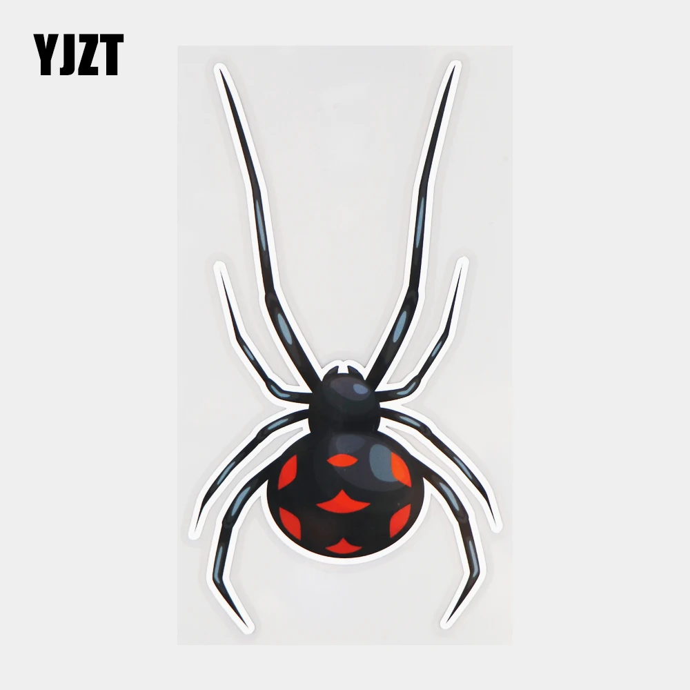

YJZT 10.2×19CM Black Spider Creative Cartoon Vinyl Decals Body Decoration Stickers Car Accessories 21A-0891