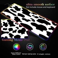 white black cow led rgb gaming mouse pad large gamer mousepad usb backlit rainbow non slip rubber computer mat keyboard desk pad