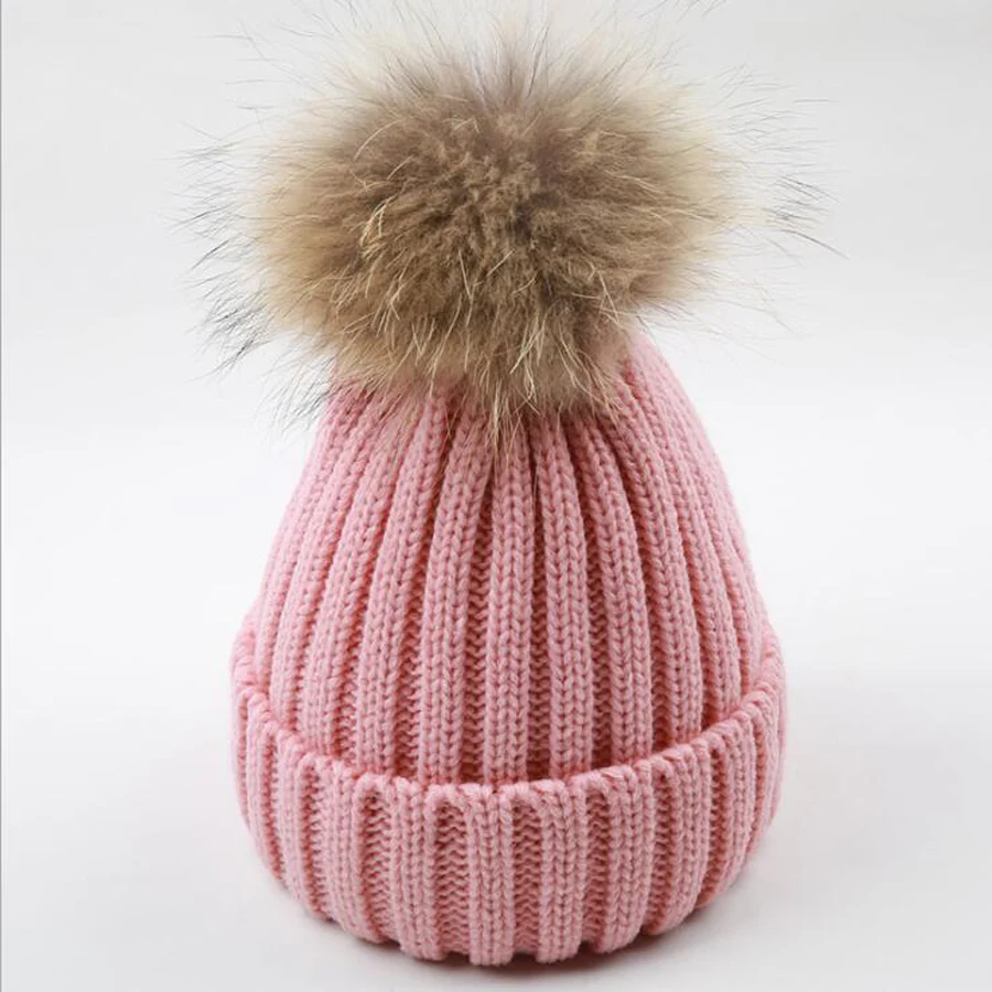 

Шапка для детей 1-7 лет, новинка 2019, Детская шерстяная шапка, головной убор из искусственных волос, розовый цвет