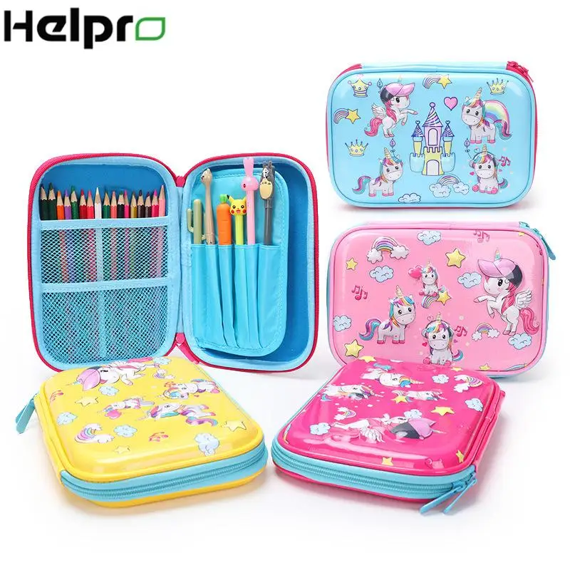 Helpro чехол для карандашей с рисунком единорога из мультфильма милый большой