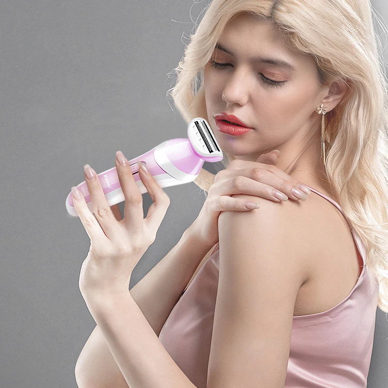 Электрический эпилятор Kemei для женщин безболезненная Машинка удаления волос