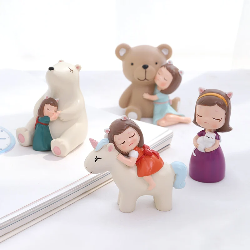 Топпер для торта с изображением полярного медведя единорога 4 шт.