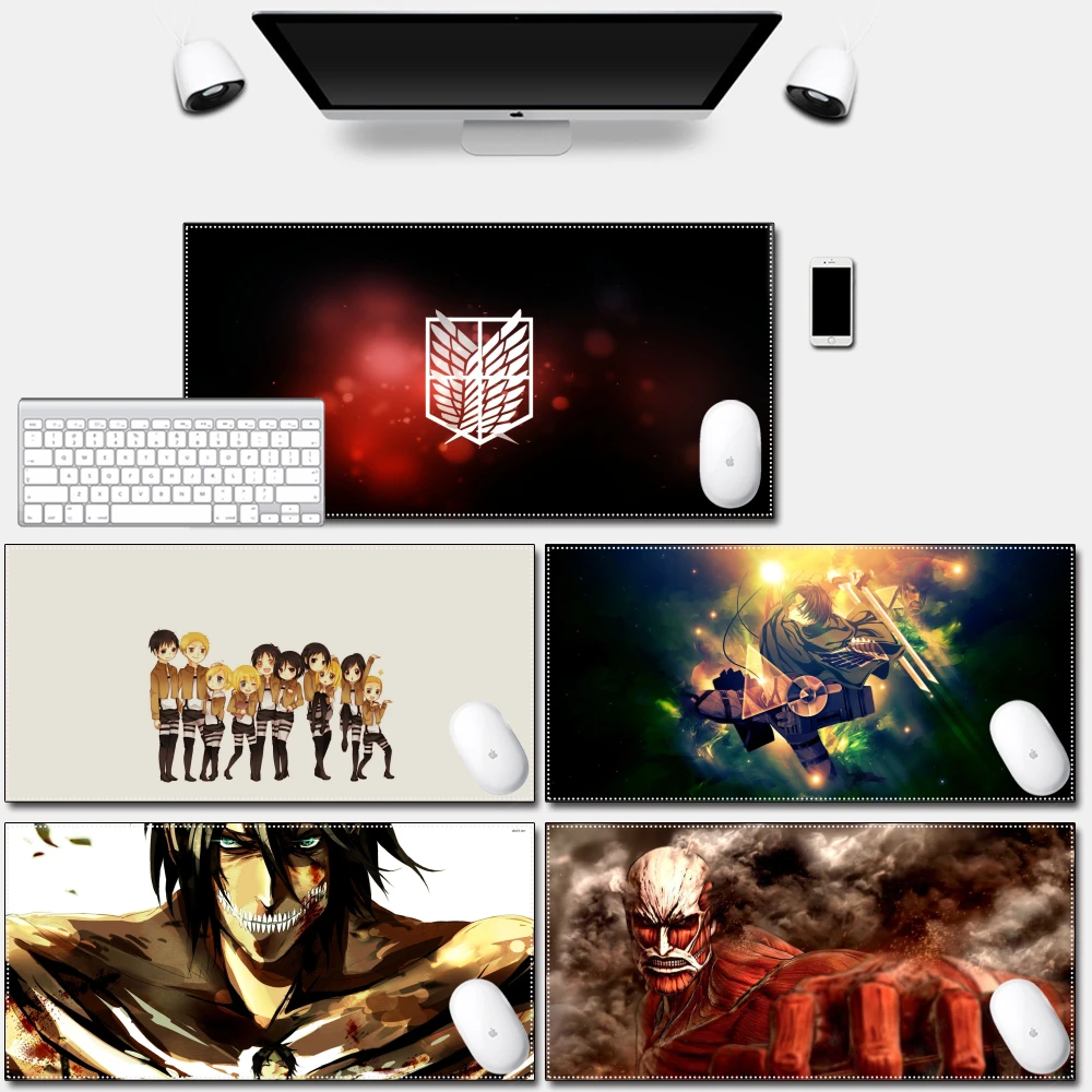 

Computer Mousepad Play Large Mat with Locking Edge High Quality Durable Attack on Titan Annie Desk