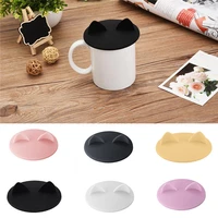 80 hot sale cup cover leakproof heat resistant silicone cats ear seal cap for home reusable leakproof mug glass cover