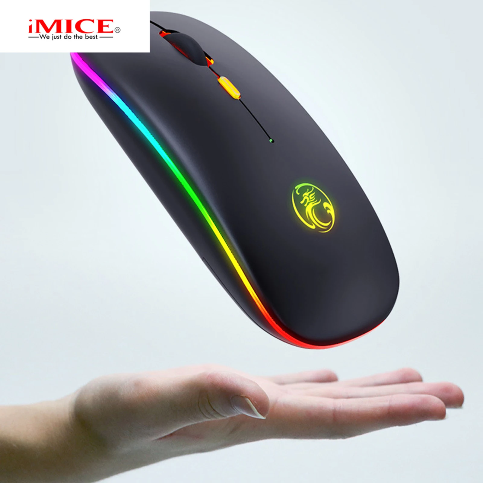 Беспроводной Мышь световой эффект RGB 3 уровня Точек на дюйм IMICE E 1300 интеллигентая