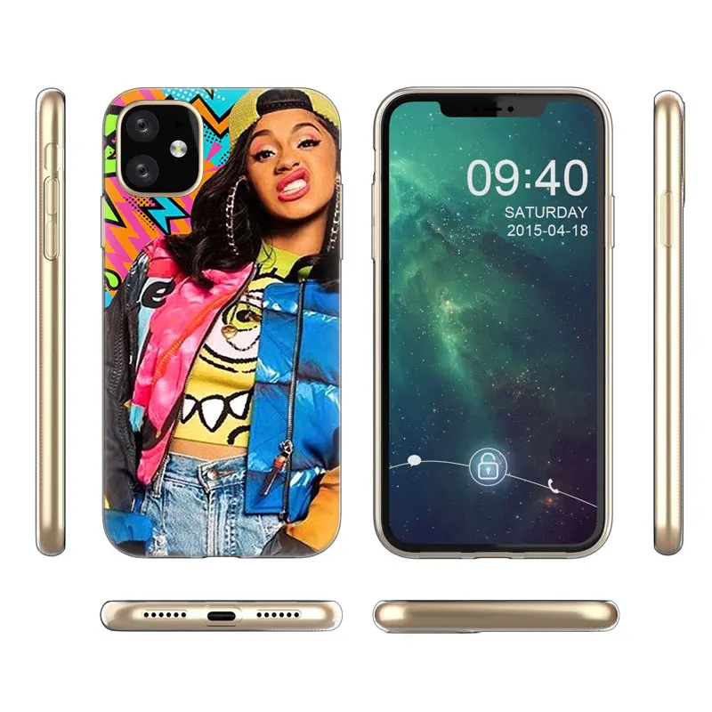 Популярный популярный мягкий силиконовый прозрачный чехол Cardi B для Apple iPhone 11 Pro XS