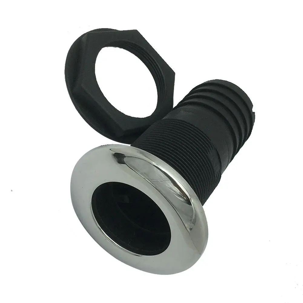 

Nylon Plastic Thru Hull Bilge Fitting With Stainless steel Rim Bilge Pump Aerator Hose Boat Marine Yacht Sail RV Accessories