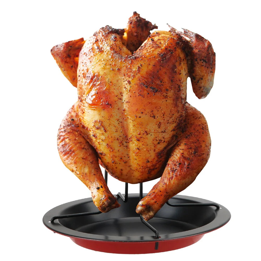 

Roasting Grill Stand Grilling Tools Chicken Roaster Rack Non-stick Carbon Steel Kitchen Outdoor BBQ Tools