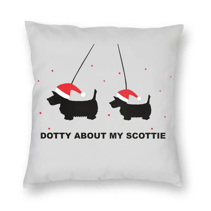 

Рождественские шотландские терьеры в шапках Санты, наволочка для подушки, 40x40 см, домашний декоративный чехол с принтом, наволочка для подуш...