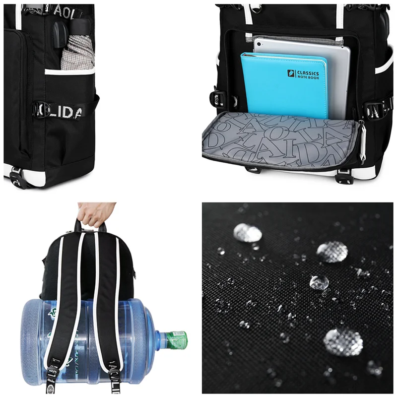 Game Backpack boy and girl waterproof schoolbag mochila feminina travel School to Bag USB Charging Laptop bag