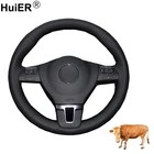 DIY чехол рулевого колеса автомобиля кожаный Обёрточная бумага для Volkswagen VW Transporter Caravelle Multivan T5 2009 2010 2011 2012 2013 2014 2015