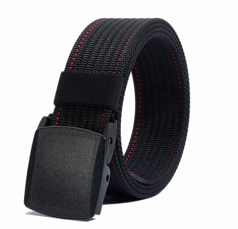 

Men Outdoor Sports Military Tactical Army Belts Nylon Waistband Plastic Steel Buckle Male Casual Adjustable Canvas Waist Belt