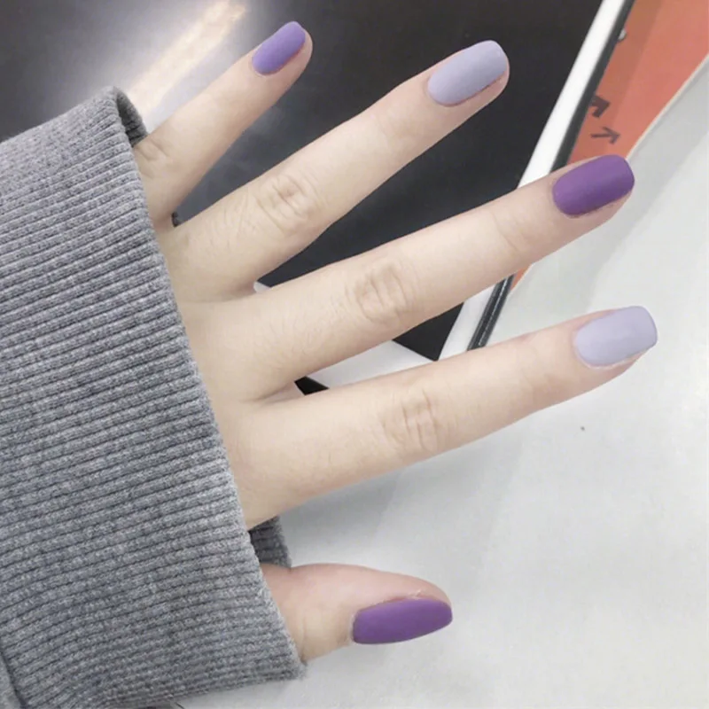 style4 24 шт./компл. искусственный аксессуары для ногтей для женщин матовые розовые накладные ногти с клей твердый Цвет обувь на коротком квадратном полное покрытие пресс для ногтей, для нанесения с помощью клея - Цвет: style4