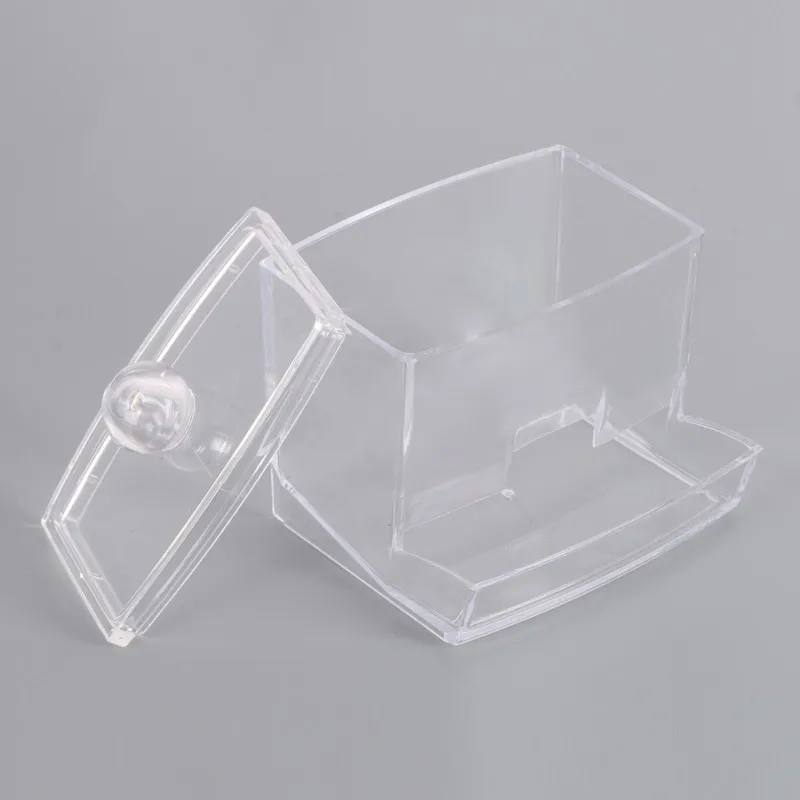Portable Clear Acrylic Storage Holder Box Transparent Cotton Swabs Stick Cosmetic Makeup Organizer Case Home | Товары для хранения