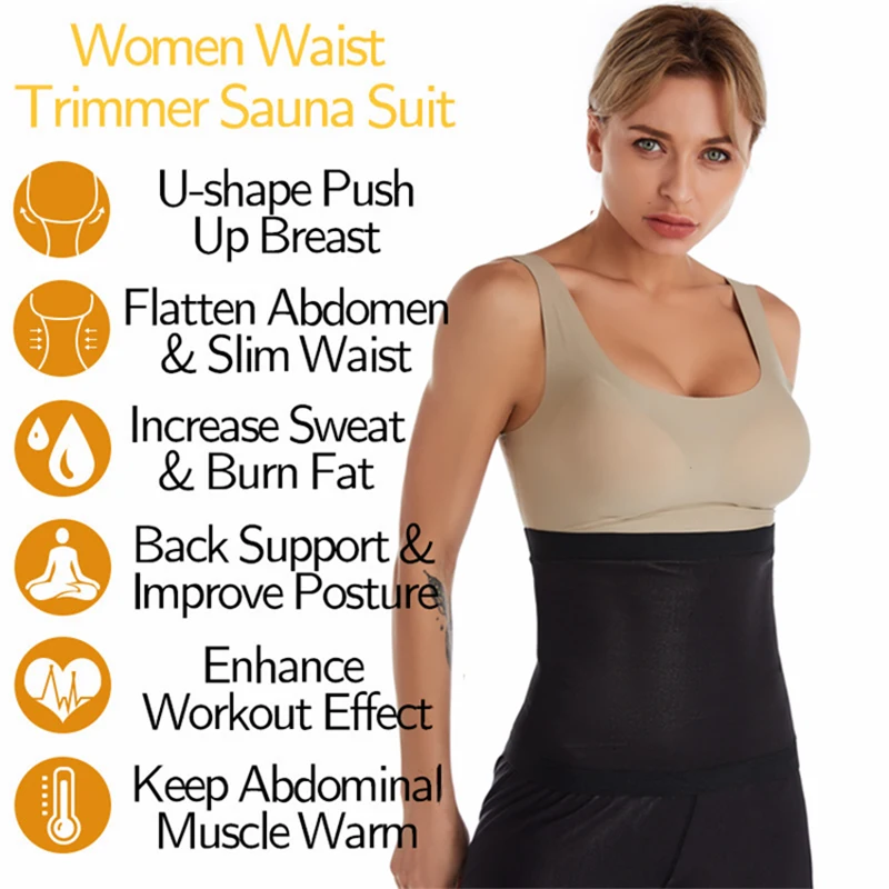

Women Waist Trainer Body Shaper Slimmer Tummy Control Sauna Sweat Belt Corset