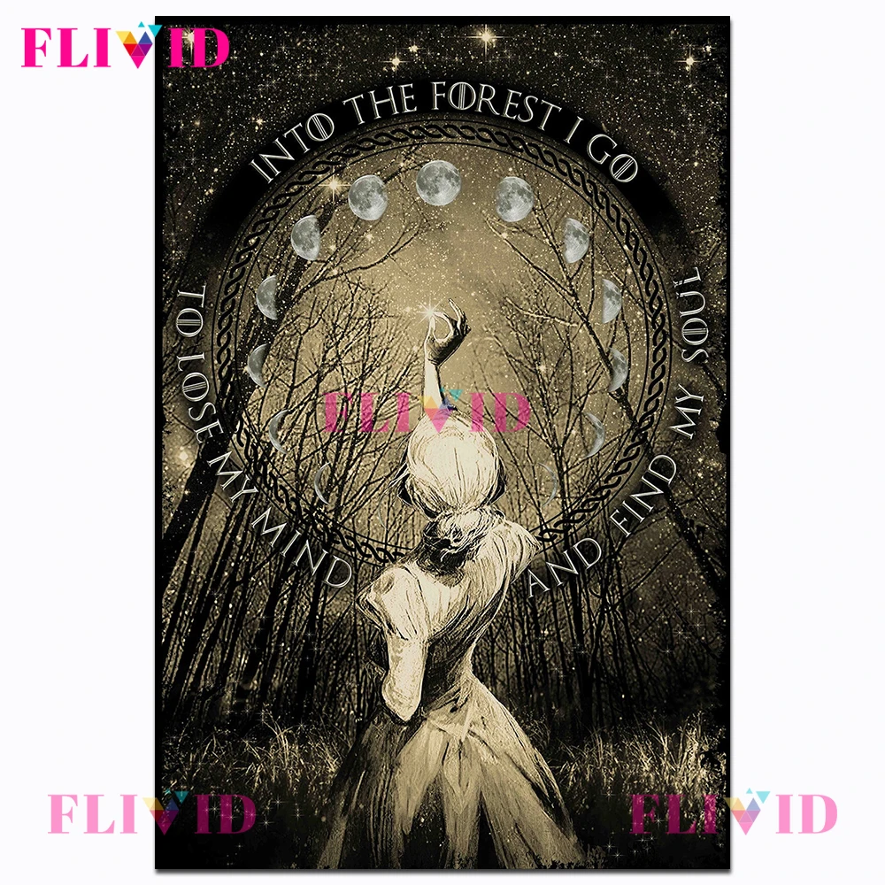 Винтажный постер ведьмы руны волшебник магия в скандинавском стиле настенное