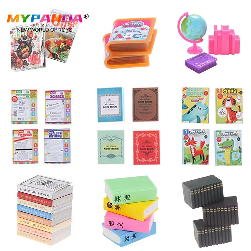 

1/2/3/4/8pcs Mini Books Model Notebook 1:12 Scale Miniatures Dollhouse Book Doll House Furniture Decor Birthday Gifts