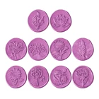 Медные штампы для уплотнения воска, винтажные круглые цветы, креативные печати для огненной краски, сменные головки для хобби, украшения, ремесла