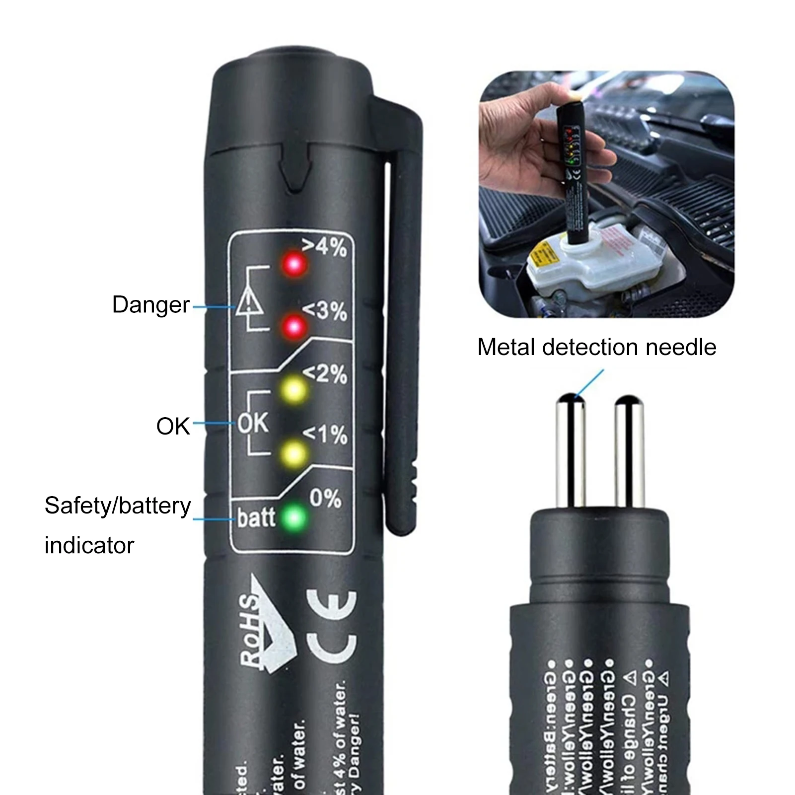 

Brake Fluid Tester LED Car Vehicle Auto Automotive Testing Tool Universal Car Brake Fluid Tester Auto Brake Fluid Testing Pen #