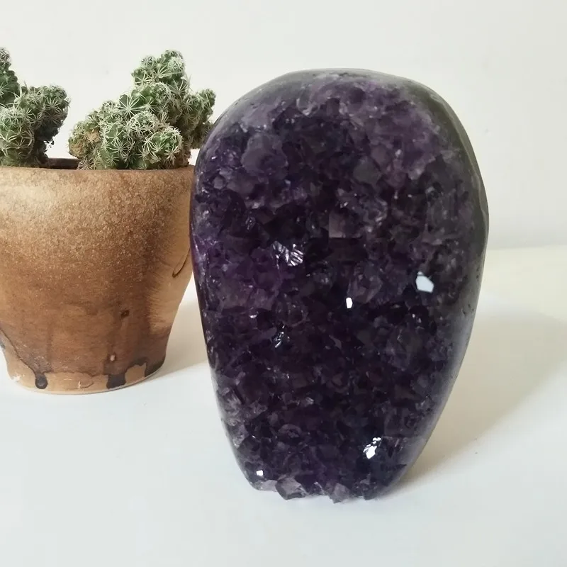 Высокое качество аметистовый геодезический камень кварцовый кластер домашний