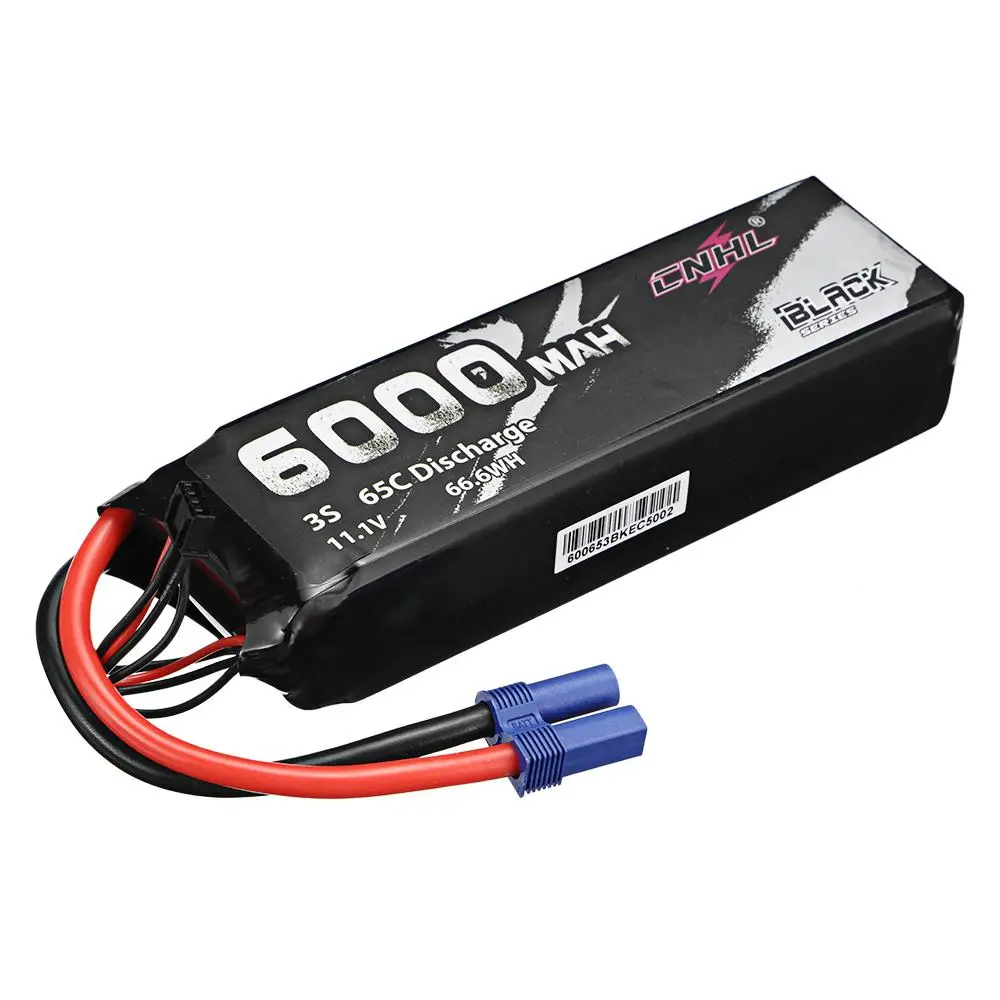 

CNHL Black Series 11.1V 6000mAh 65C 3S EC5 Plug Lipo Battery for RC Racing Drone FPV Quadcopter DIY Accrssories Spare Parts
