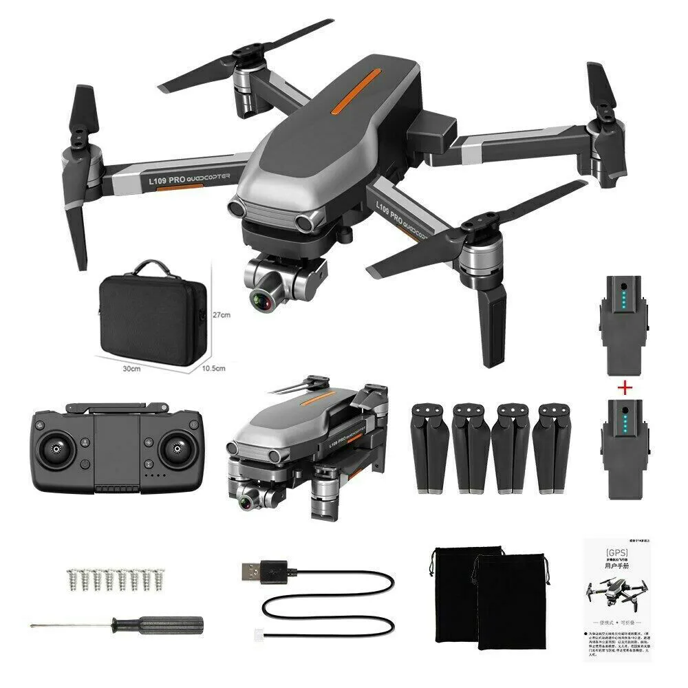

L109 GPS Professional Foldable Quadcopter Drone With Camera 4K Altitude Hold RC Helicopter Electric RC Toys For Kids Xmas Gift