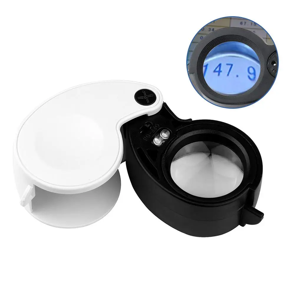 Портативная Лупа для ювелирных изделий лупа с увеличительсветодиодный стеклом