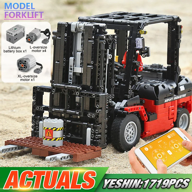 

Mould King High-Tech Motor Power Custom Forklift Mk II Buildling Blocks Compatible MOC-3681 Gabelstapler Bricks Set Kids Toys