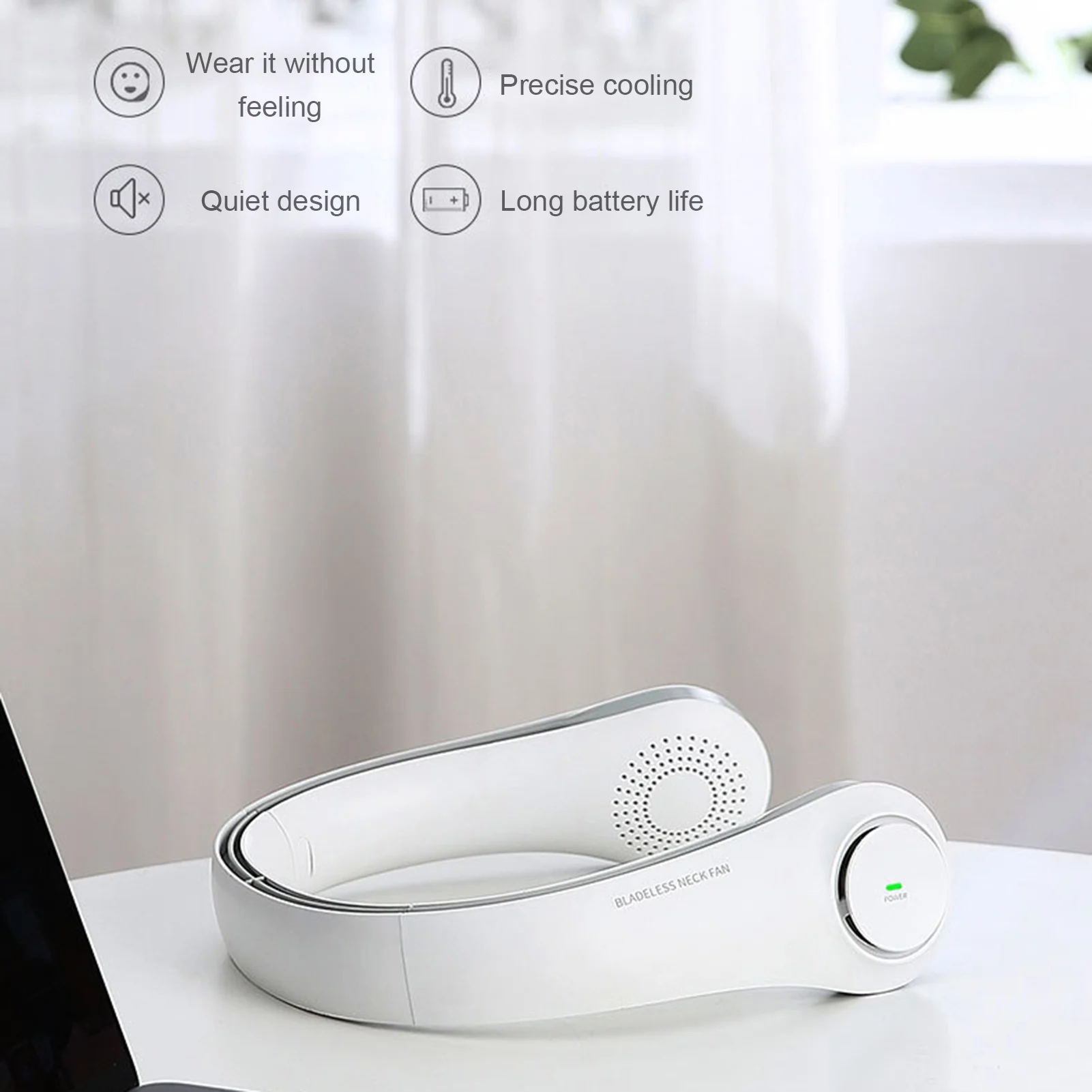 

Summer Air Cooling Neck Fan Leafless Hanging Neck Fan Bladeless Ventilator USB Rechargeable Neckband Fans Air Cooler