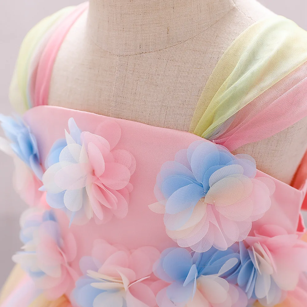 

Baby Girls Dress Christmas Baby Clothes Rainbow Infantil Baptism Newborn Princess Dress For Girls 1 year Birthday Dress vestidos