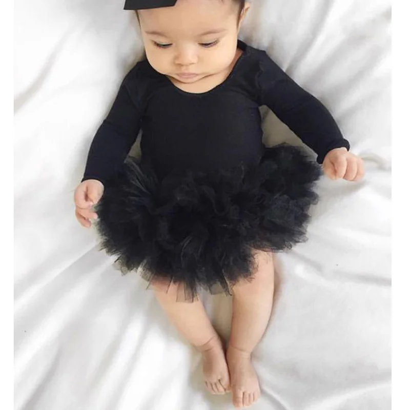 Комбинезон для новорожденных девочек черное Сетчатое боди с повязкой на голову