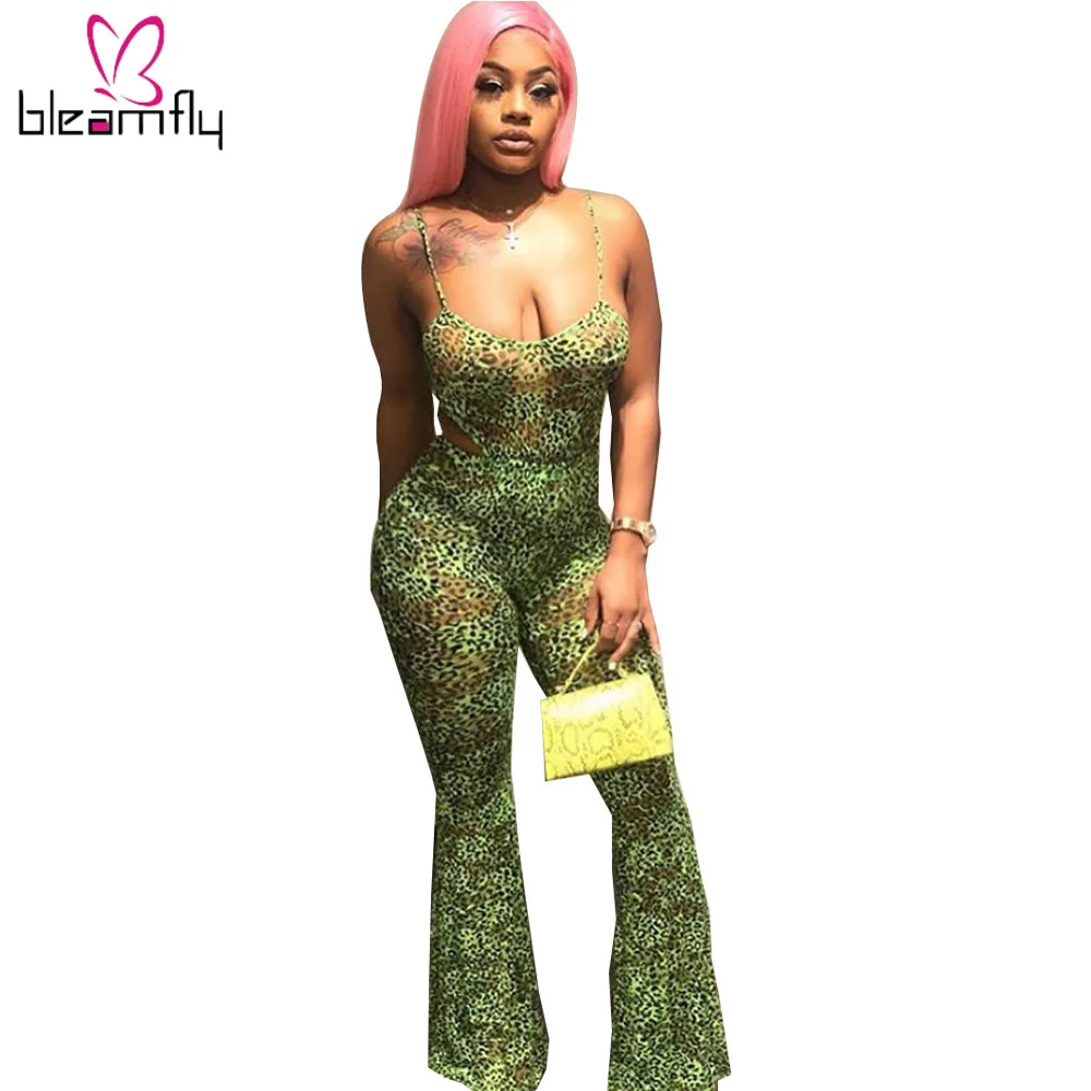Новинка женский леопардовый костюм на бретельках широкие брюки комплект из двух