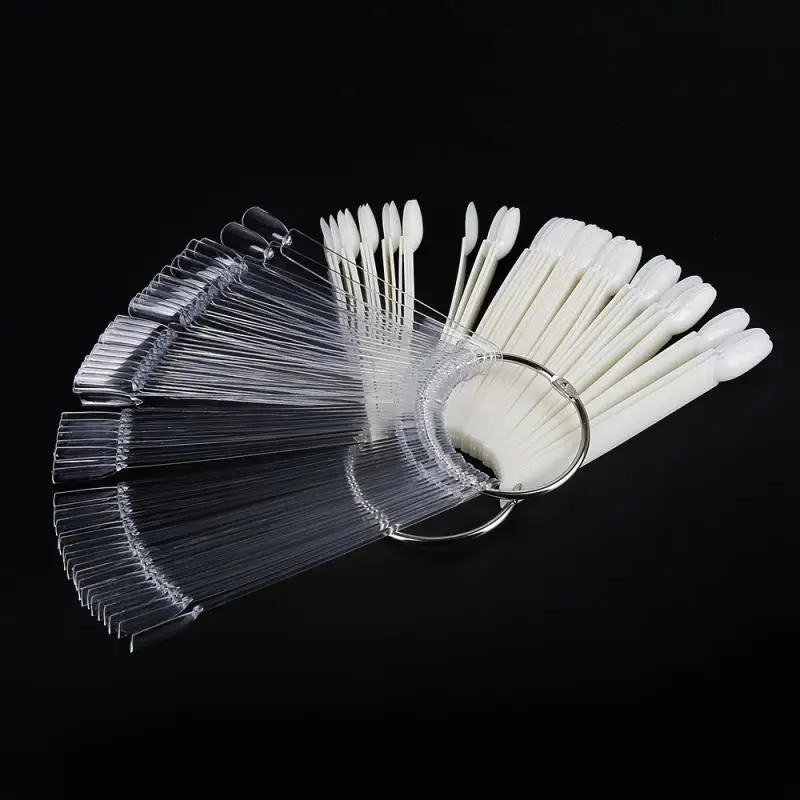 50 шт. цветные накладные ногти на прозрачные белые практический дизайн ногтей