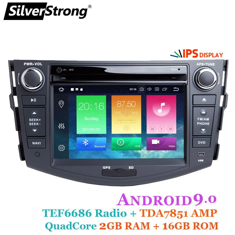SilverStrong 2din ips DSP автомобильный Android9.0 dvd-плеер для Toyota Rav4 RAV 4 Аудио Видео Авто Стерео gps навигация радио DAB