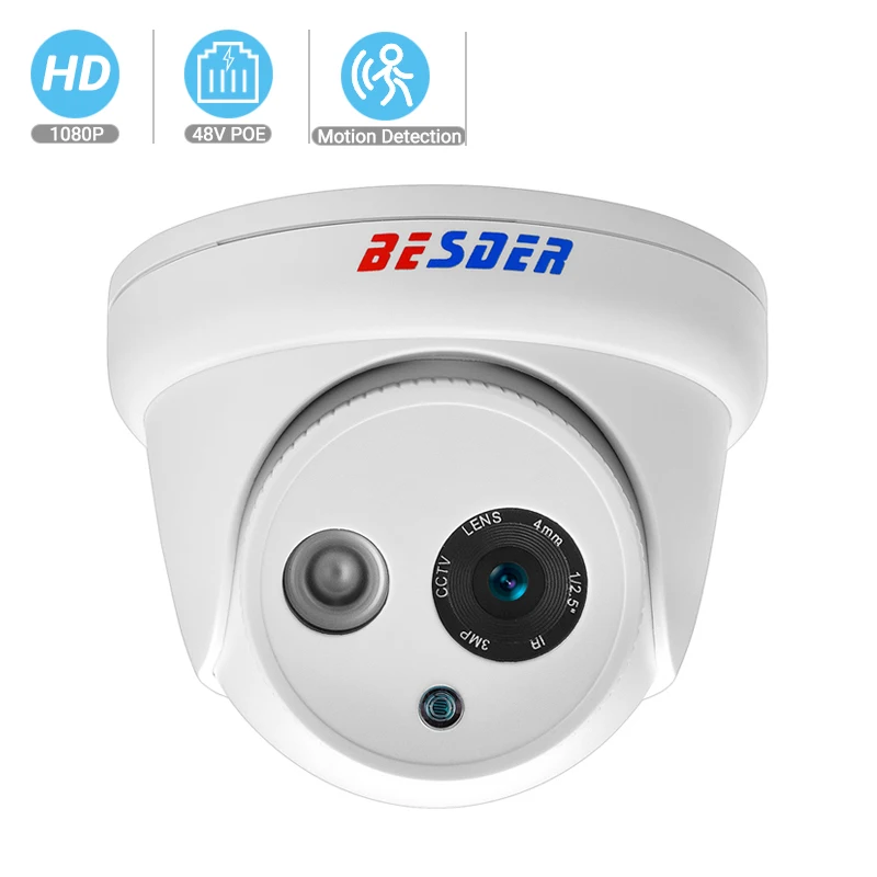 Besder HD 720P 960P 1080P IP камера DC12V POE48V ONVIF P2P Email Alam ночное видение CCTV Домашняя безопасность IP Cam сеть XMEye View