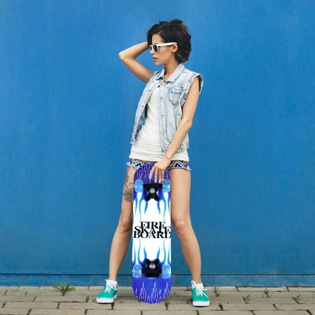 

Maple Skateboard 7-layer Long Board Rocker Skateboard Adult Maple Board Double Warped Skateboard Four-wheel Skateboard #T3