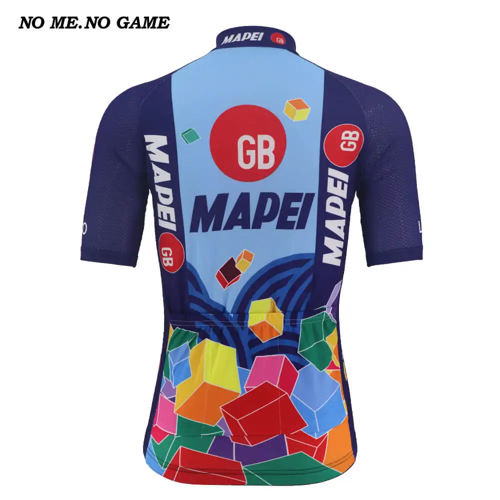 Классическая профессиональная веломайка в стиле ретро мужские синие топы