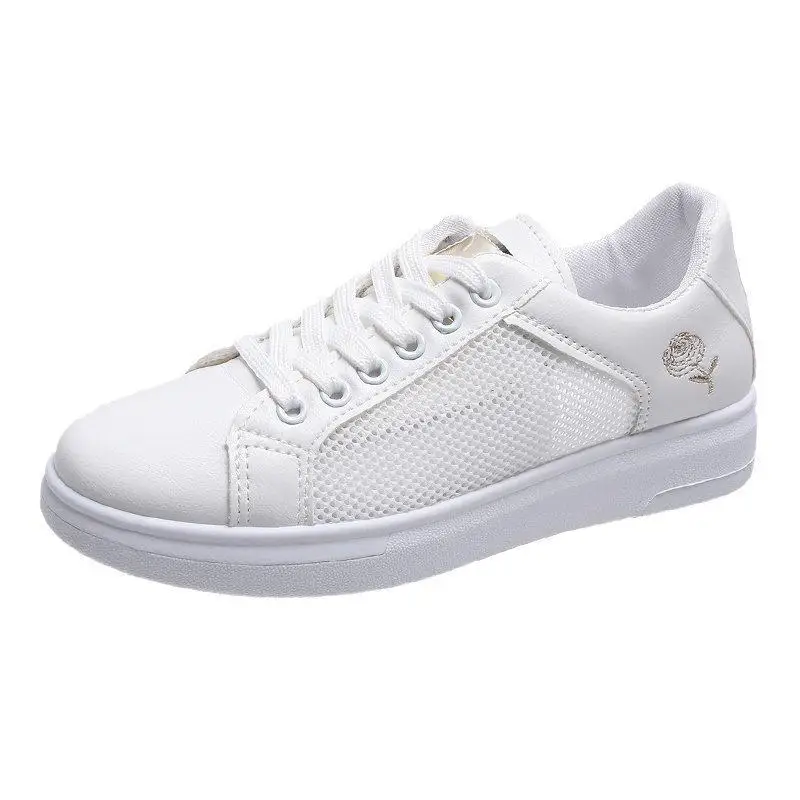 

Shoes Sneakers Superstar Woman-shoes Tennis Female Fashion Roses Mesh Trainers 2021 Casual Fabric Summer Flock Rubber Round Toe