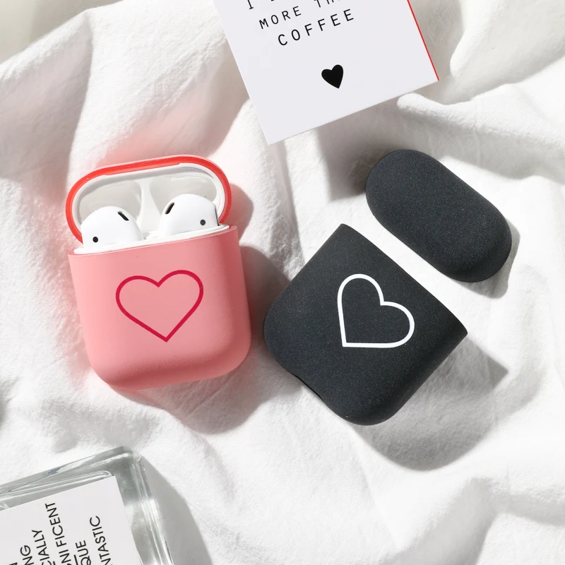 

Earphone Protector Case For Airpods Cases Hard Plastic Wireless Bluetooth Headphone Cover For Apple Air pod 2/1 Love Heart Funda