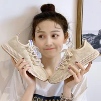 2020 spring new flying woven socks shoes light and comfortable wear resistant casual sneakers female running shoes