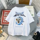 Футболка женская в стиле Харадзюку, топ с коротким рукавом и круглым вырезом в стиле готикапанкмультфильма, свободная уличная одежда в стиле оверсайз, на лето