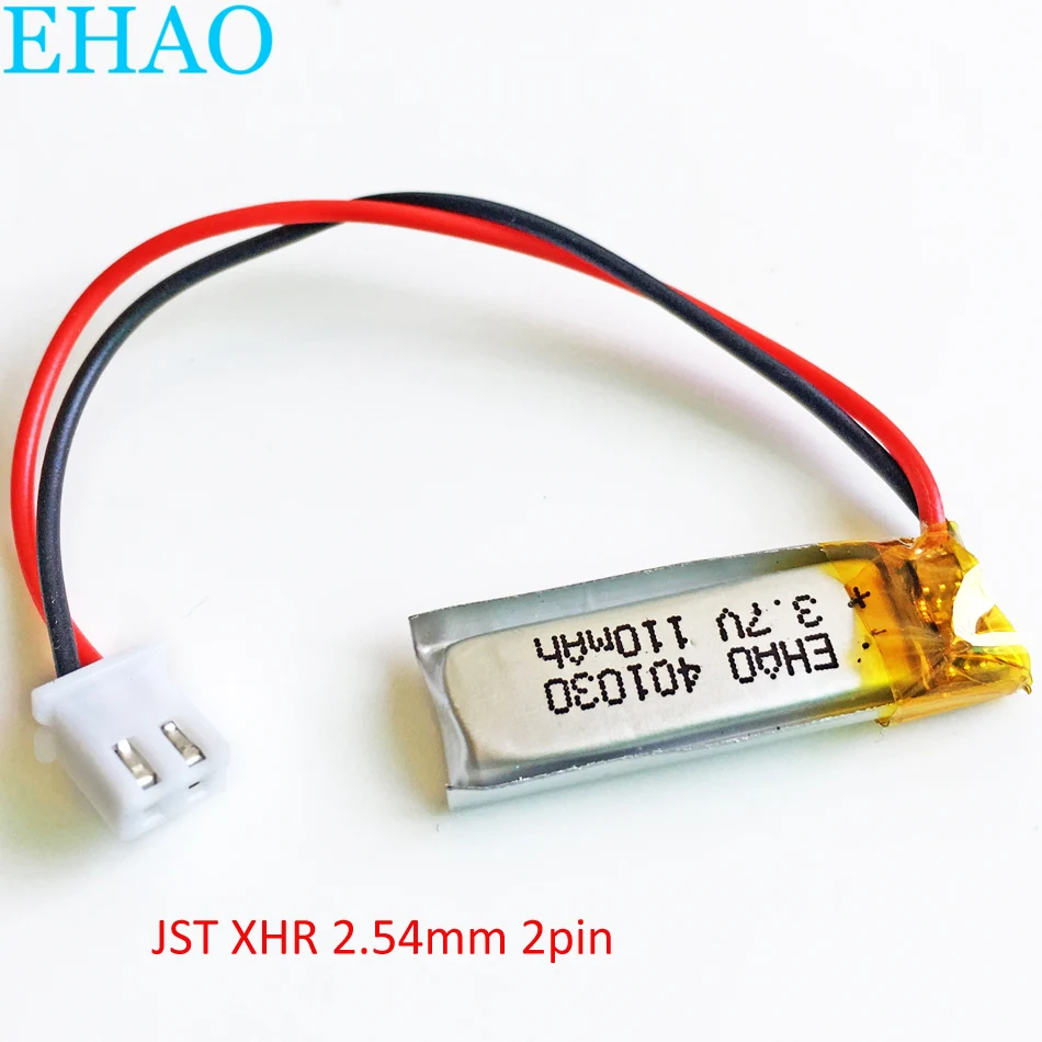 EHAO 401030 3 7 В 110 мАч JST XHR 2 54 мм 2pin литий полимерный LiPo аккумуляторная батарея для Mp3 GPS