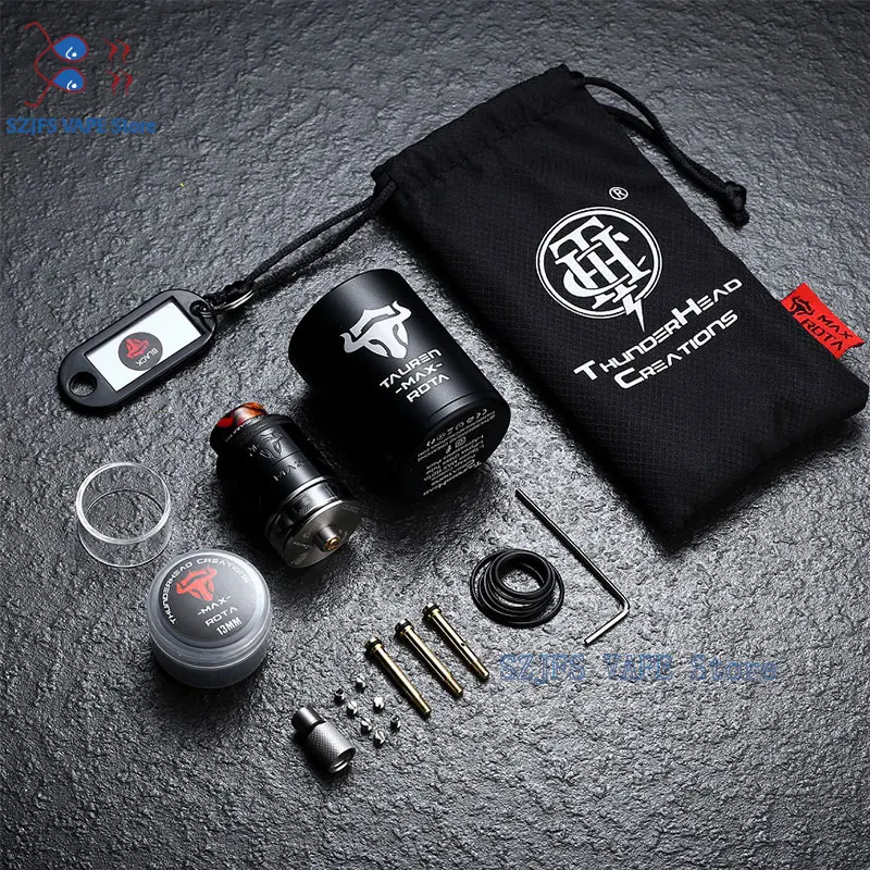 

Original THC Tauren RDTA 2ml with unique 3D surrounding airflow system & 28 micro air holes & 510 squonk pin VS Zeus Dual / Loop