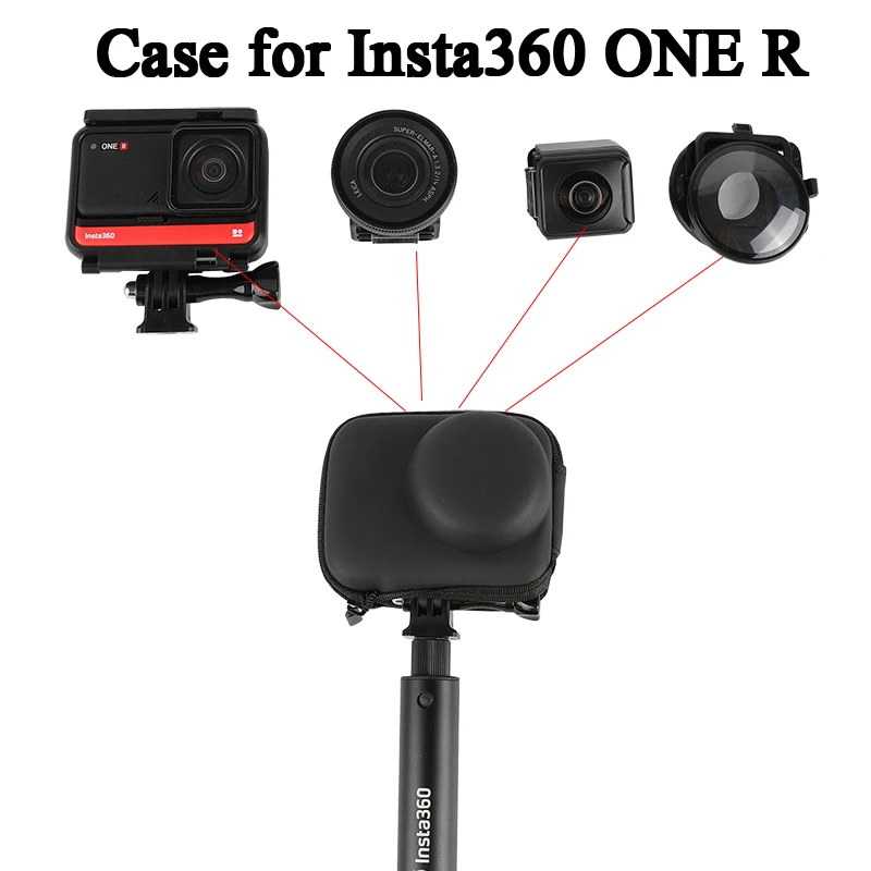 Мини чехол для Insta360 ONE R совместимый с модом 360 двумя объективами широкоугольный