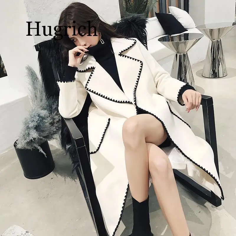 

Пальто женское Шерстяное с отложным воротником, зимнее, в Корейском стиле, 2020